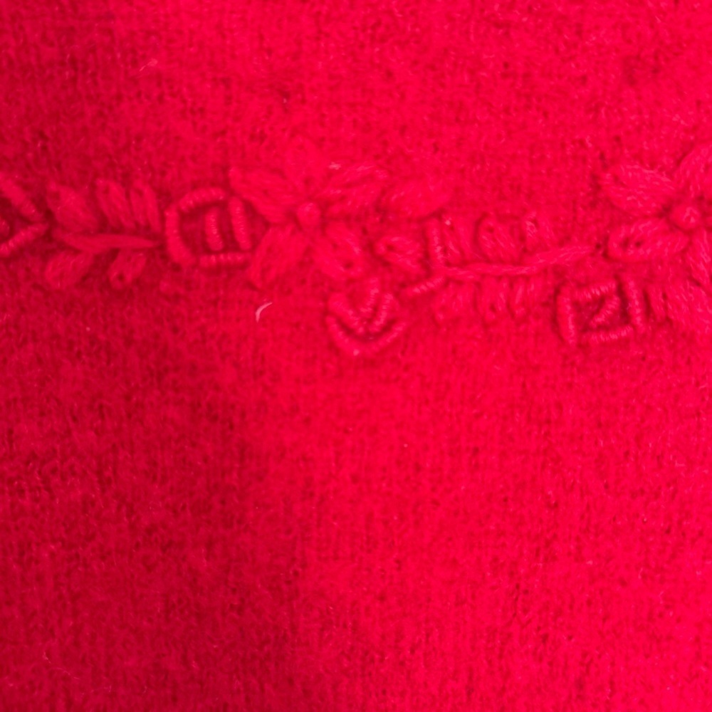 Vintage Pendleton red wool cardigan sweater jacket woman M petite embroidery - Picture 6 of 12